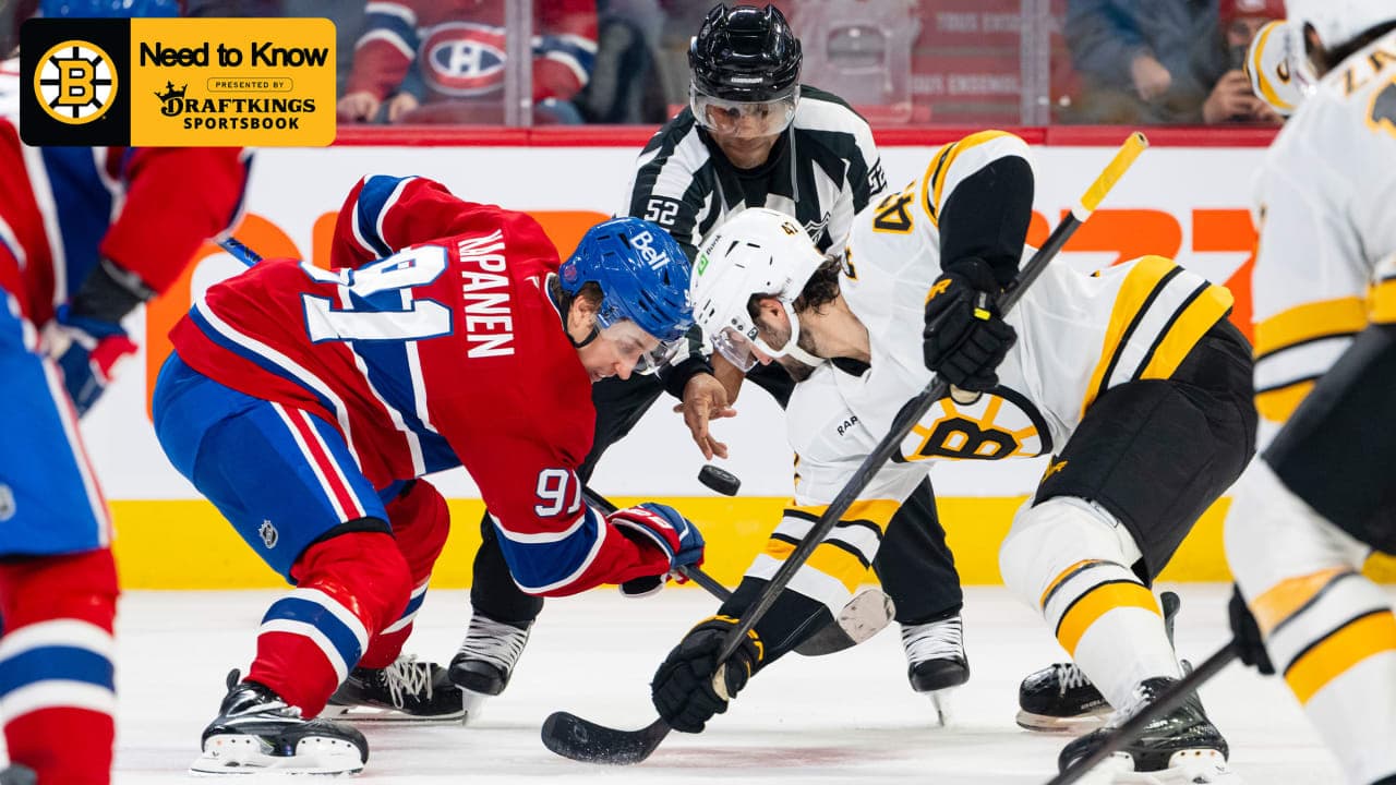 Need to Know: Bruins at Canadiens | Boston Bruins
