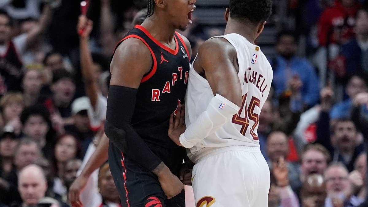 Tyrese Haliburton Reacts to RJ Barrett's Game-Winning 3-Pointer in Raptors-Cavaliers Game 6 - Yahoo Sports