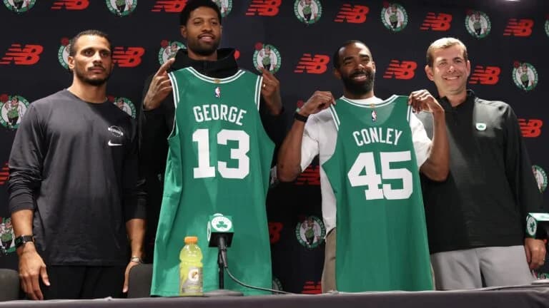 Takeaways from Paul George & Mike Conley's Celtics introduction