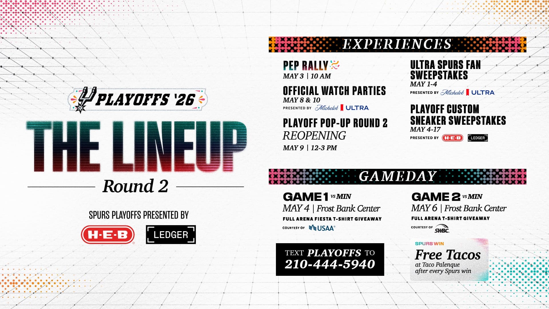 San Antonio Spurs Announce Additional Fan Activations for Second Round of NBA Playoffs | San Antonio Spurs