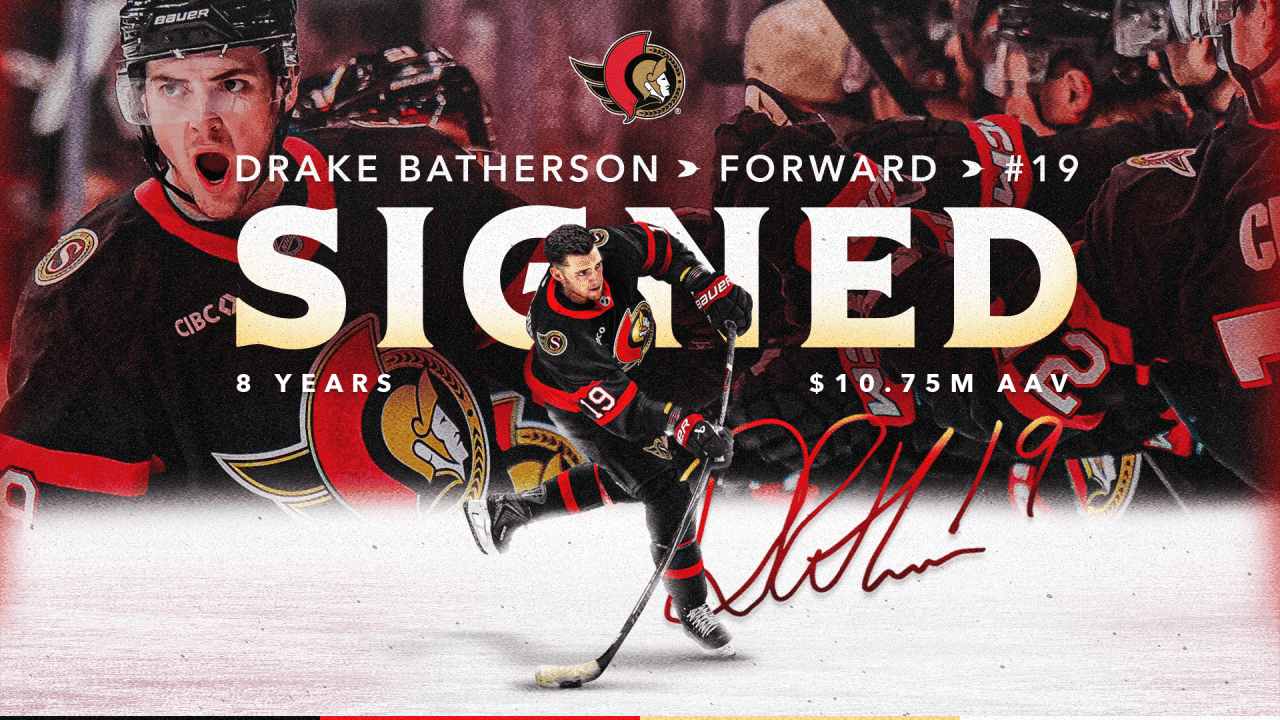 Ottawa Senators sign forward Drake Batherson to an eight-year contract extension | Ottawa Senators